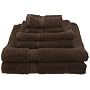 Pike Street 100-Percent Egyptian Cotton 725-Gram 6-Piece Towel Set, Cocoa