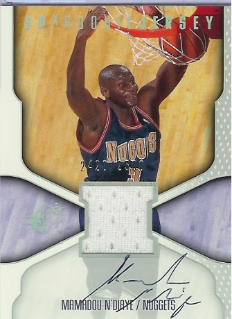 1999-00 SPx Mamadou N'Diaye Rookie Jersey Autograph /2500 Denver Nuggets Basketball Card - Mint Condition - In Protective ScrewDown Case!