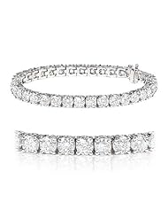 Round Brilliant Diamond 4 Prong Basket 14K White Gold Tennis Bracelet (3.05 cttw,F-G Color, SI2 Clarity),7.25 Inch