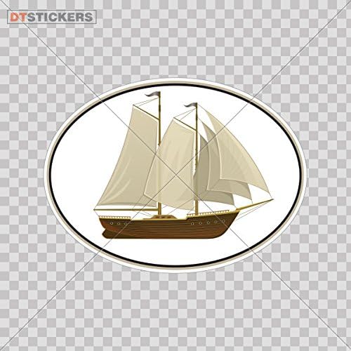 Decal Stickers Old Ship Motorbike Boat container armed spyglass insignia (13 X 9,65 Inches) Fully Waterproof Printed vinyl sticker
