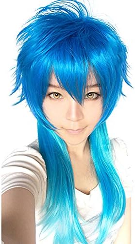 F&C Dramatical Murder Anime Seragaki Aoba Cosplay blue long Hair Party Wig