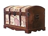 IMAGE OF Victorian Ancient World Map Wooden Trunk Wood Treasure Chest