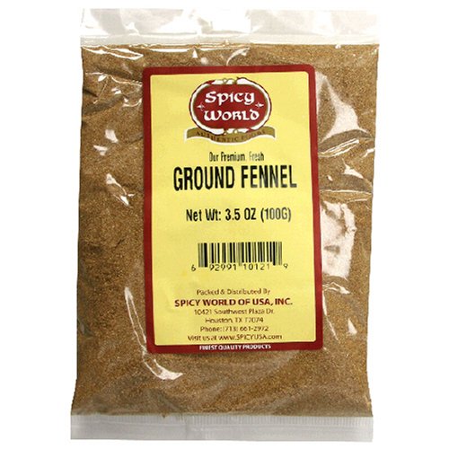 Spicy World Ground Fennel, 3.5-Ounce Bags (Pack of 6)
