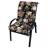Greendale Home Fashions Outdoor High Back Chair Cushion, Midnight Floral