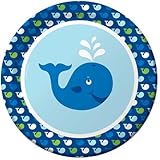 Creative Converting Ocean Preppy Boy Round Dinner Plates, 8-Count