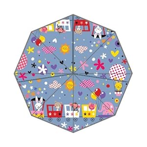 Animal in Train on Holidays Custom Auto Foldable Umbrella