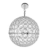Crystal Sphere 3-Light Chandelier , 9.9-Inch