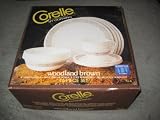 Vintage Corning Corelle Livingware WOODLAND BROWN 16 pc. Set - 4 Plates, 4 Bowls, 4 Cups & 4 Saucers - (box wear as in photo)