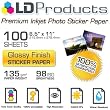 LD Glossy Inkjet Photo Sticker Paper (8.5""X11"") 100 pack