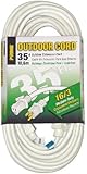 Prime Wire & Cable EC883627 35-Foot 16/3 SJTW Patio and Deck Extension Cord, White