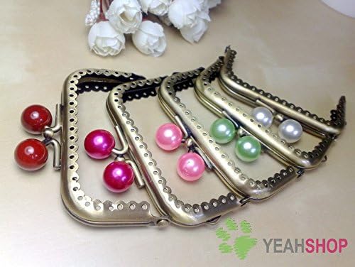 Antique Brass Purse Frame - Rectangle Lace-edge Candy - 8.5cm / 3.3 inch (RPF-1) - Set of 5
