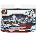 Star Wars Deluxe Figure & Vehicle - CLONE TROOPER with BARC SPEEDER