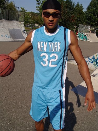 Sport-Set Basketball - Komplett-Set mit Trikot + Short (New York) iceblau