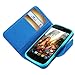 Reiko Wallet Case 3-In-1 for BLU life Play L100A with Blue Interior Leather-Like Material And Polymer Cover - Retail Packaging - Purple