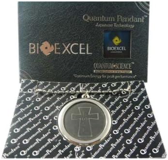 Bioexcel Christian Religious White Cross Stainless Steel Quantum Scalar Energy Pendant + Free Bio Card + Free Anti Radiation Stickers