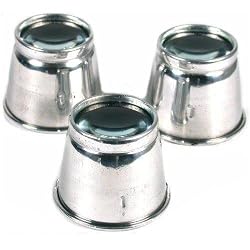 3 10X Loupes Jeweler Aluminum Magnifiers Eye Tools