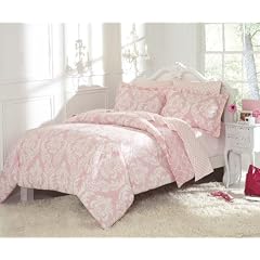 Petal Pink and White Overscale Print Damask Comfort