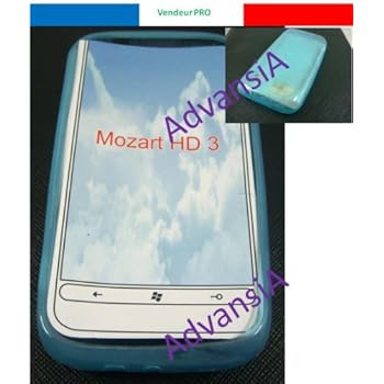Housse coque etui silicone HTC 7 Mozart bleu [Appareils électroniques]