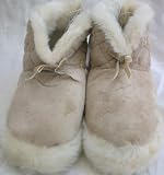 Girl Size 13-1, Beige, Soft Plush Warm Winter Slippers, Rubber Sole Shoes