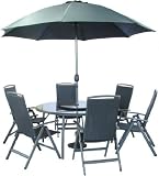 8 Piece Valencia Round Recliner Aluminium Wicker Garden Furniture Set