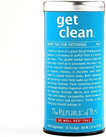 The Republic of Tea Get Clean Herb Tea 36-Count 1.65 oz each (5 Items Per Order)