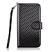 Cellularvilla Wallet Case for ZTE Boost MAX N9520 Pu Leather Wallet Card Flip Open Pocket Case Cover Pouch (Carbon Fiber Black)