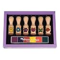 Melissa & Doug Deluxe Wooden Happy Handle Stamp Set