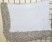 Knitted on Hand Knitting Machine Blue Cotton Hand Crocheted Finished with Grey Chenille Large Blanket for Infants and Toddlers