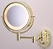 Jerdon HL65G Eclipse 5X Halo Lighted Mirror, 8", 5X-1X Magnification, Bright Brass