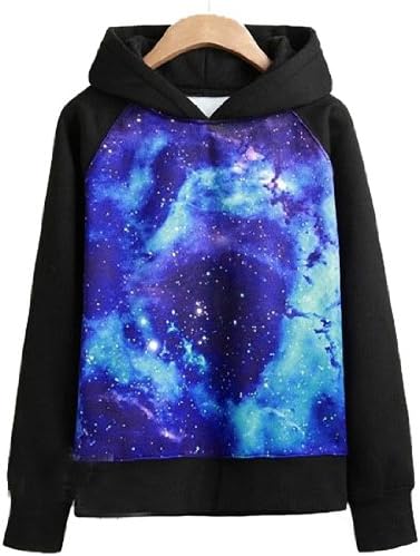 Women Men Unisex Starry Galaxy Hoodie Fashion Couple's Hooded Jumper Outerwear