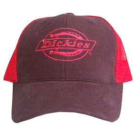 Vintage Dickies Logo Trucker Mesh Hat - Red / Black