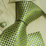 51uZGFhH6fL. SL160  Green Theme cheap ties for men gifts for him fashion blue silk ties cufflinks hanky set H6046