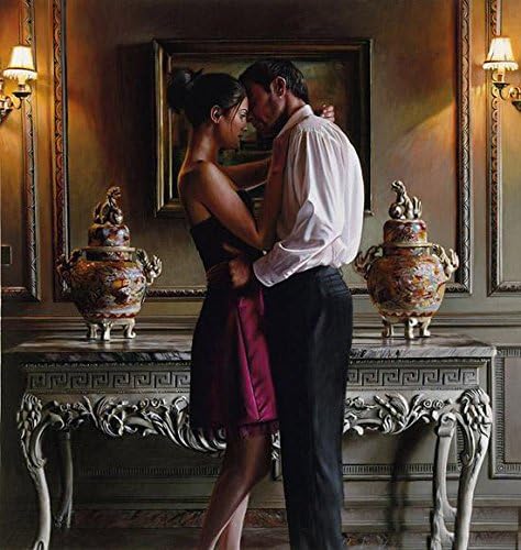 Bai Art-Loving Couple Hand-painted Oil Painting On Canvas Home Decoration Holiday Gift (Without Framed).