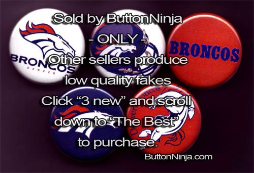 Set of 5 Denver Broncos Pins 1.25