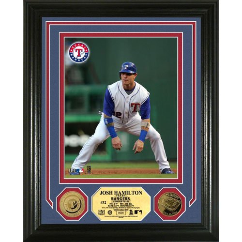 Highland Mint MLB Texas Rangers Josh Hamilton Gold Coin Photo Mint