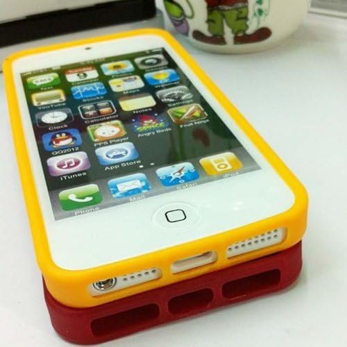 Ghope Cute Polka Dot Yellow TPU Back Shell Protective Case Cover for Apple iPhone 5