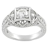 Tressa Sterling Silver Round-cut Pave-style Cubic Zirconia Ring