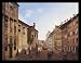 Domenico Quaglio (Munich, residential street) Gold Wood-Mounted Art Poster Print - 13" X 19"