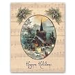 Happy Holidays - Box Set of 12 Christmas Greeting Cards and matching patterned envelops