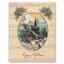 Happy Holidays - Box Set of 12 Christmas Greeting Cards and matching patterned envelops