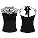 Chen Women Sleeveless Vest Tank Tops Blouse Stand Collar T-Shirt (M, Black)