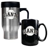 San Francisco Giants MLB Stainless Steel Travel Mug & Black Ceramic Mug Set - Primary Logo