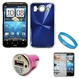 Blue Metallic Cosmo Back Snap On Case for HTC Inspire 4G / HTC Desire HD +  ....