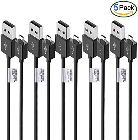KEETECH 3.3FT(1M) AL foil Braiding Shield High Speed Micro USB 2.0 Charging Cable Fast Charging and Data Sync Cables for Android, Samsung, LG,Blackberry,HTC, Motorola, Nokia and More (5PACK Black)
