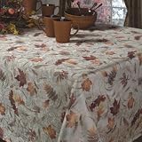 Benson Mills Natures Leaves Jacquard Printed Fabric Tablecloth, 52-Inch-by-70-Inch