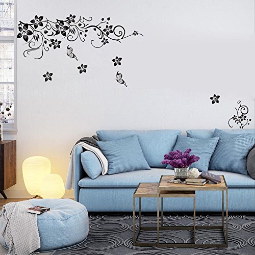 Adesivi Murali Fiori Rosa Papaveri - Decorazione Floreale Per Pareti, 2 Fogli 30x90 Cm - Foto 6