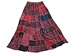 Womens Maxi Skirt Red Patchwork Long Gypsy Skirts