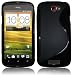 Silikonhülle Handyschale Gel Case Tasche für das HTC One S inkl. Displayfolie S-Line Black