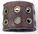 Brown Leather Brass Grommet Wristband Wrist Band