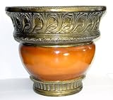 Outdoor Living : Planter: Decorative Dark Brown Fiberglass Planter 13.5 in